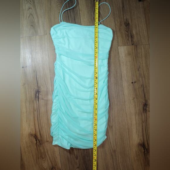 Hello Molly Mint Green Ruched Bodycon Mini Dress Women’s Size 4 NWT - Picture 6 of 6